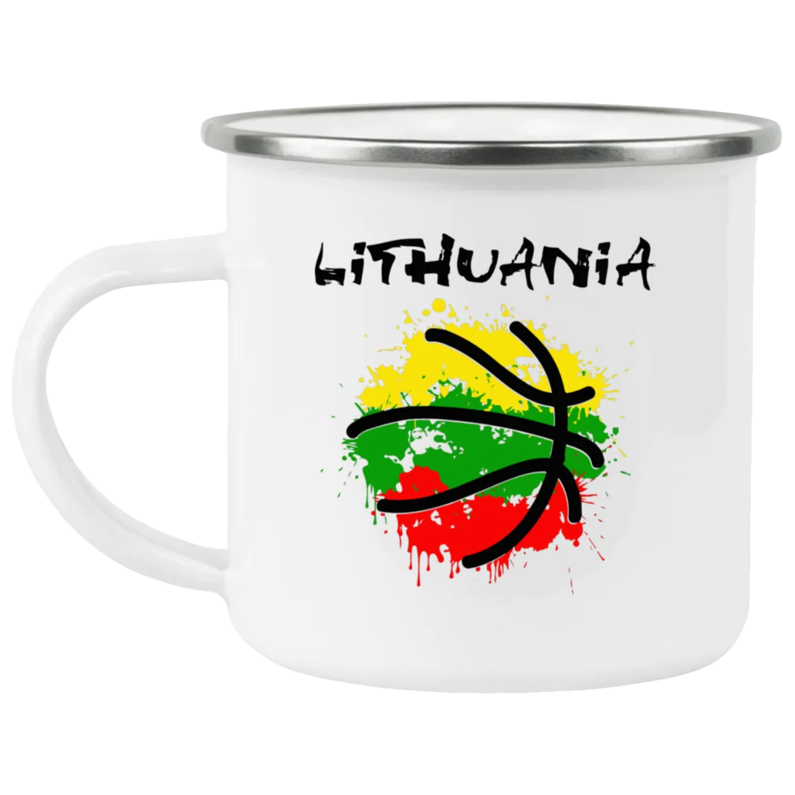 Abstract Lithuania - 12 oz. Enamel Camping Mug
