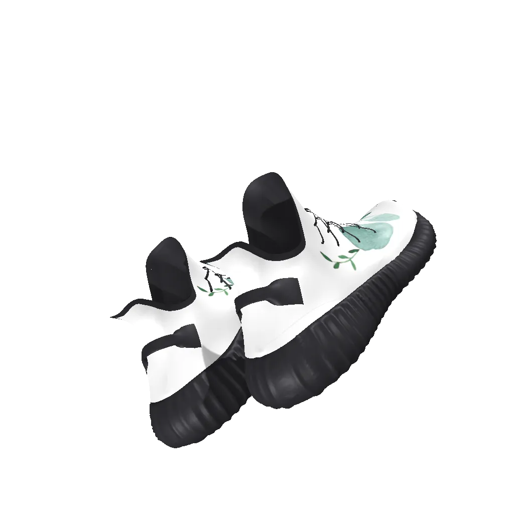 All-Over Print Lace Up Knit Chunky Sneakers