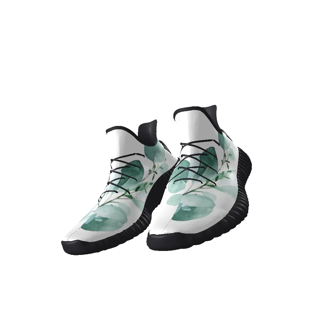 All-Over Print Lace Up Knit Chunky Sneakers
