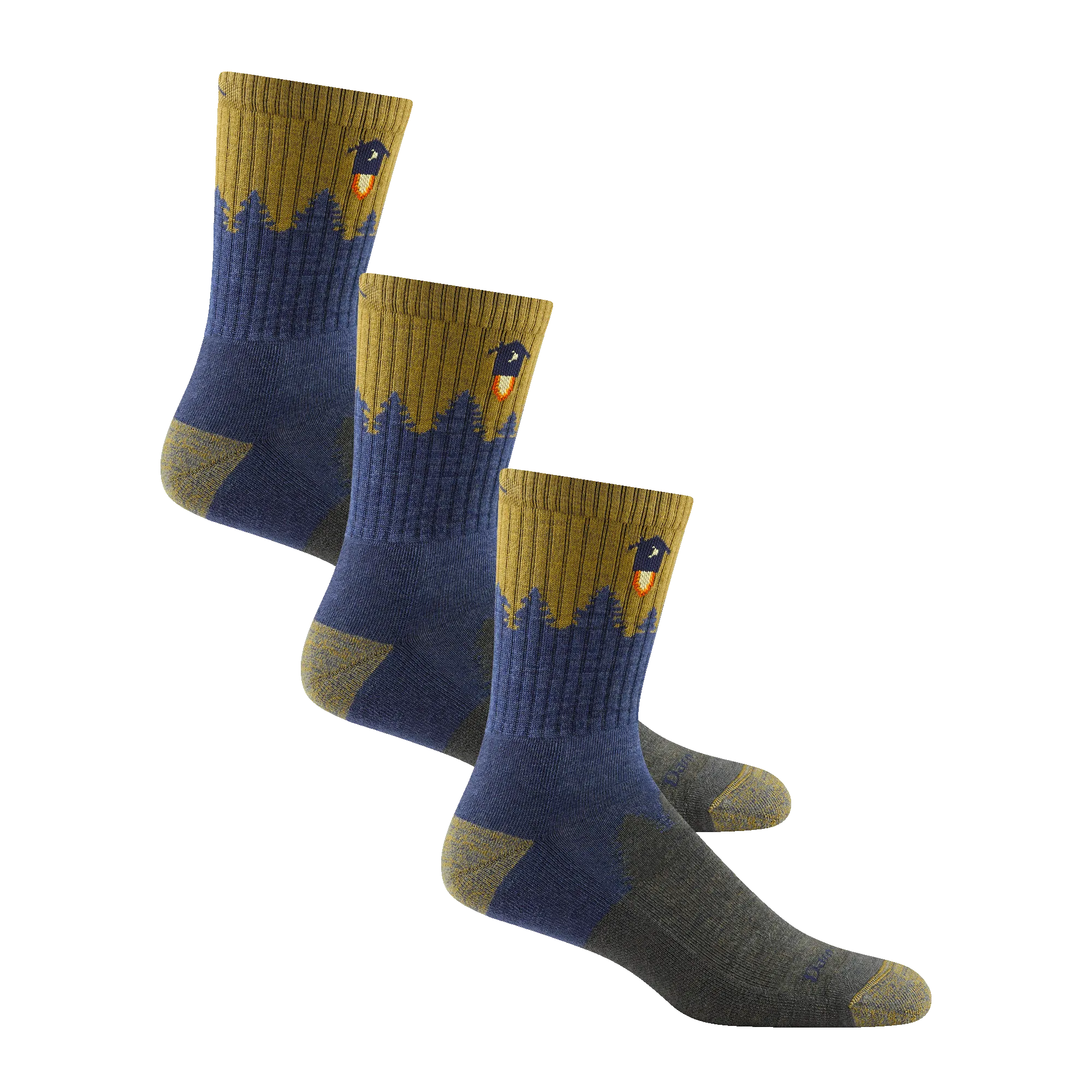 Darn Tough Mens Number 2 Micro Crew Midweight Hiking 3-Pack Socks