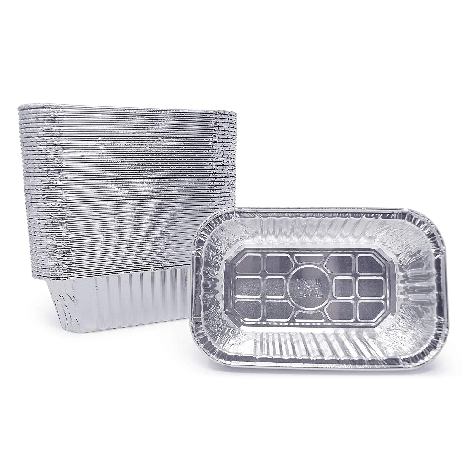 Fig & Leaf (35 Pack) Premium 2-LB Loaf Baking Pans l Standard Size 8.5" x 4.5" x 2.5" l Bread Pan l 28 Gauge l Top Baker's Choice Disposable Aluminum Foil for Cakes Meatloaf Lasagna Oven Safe Sturdy