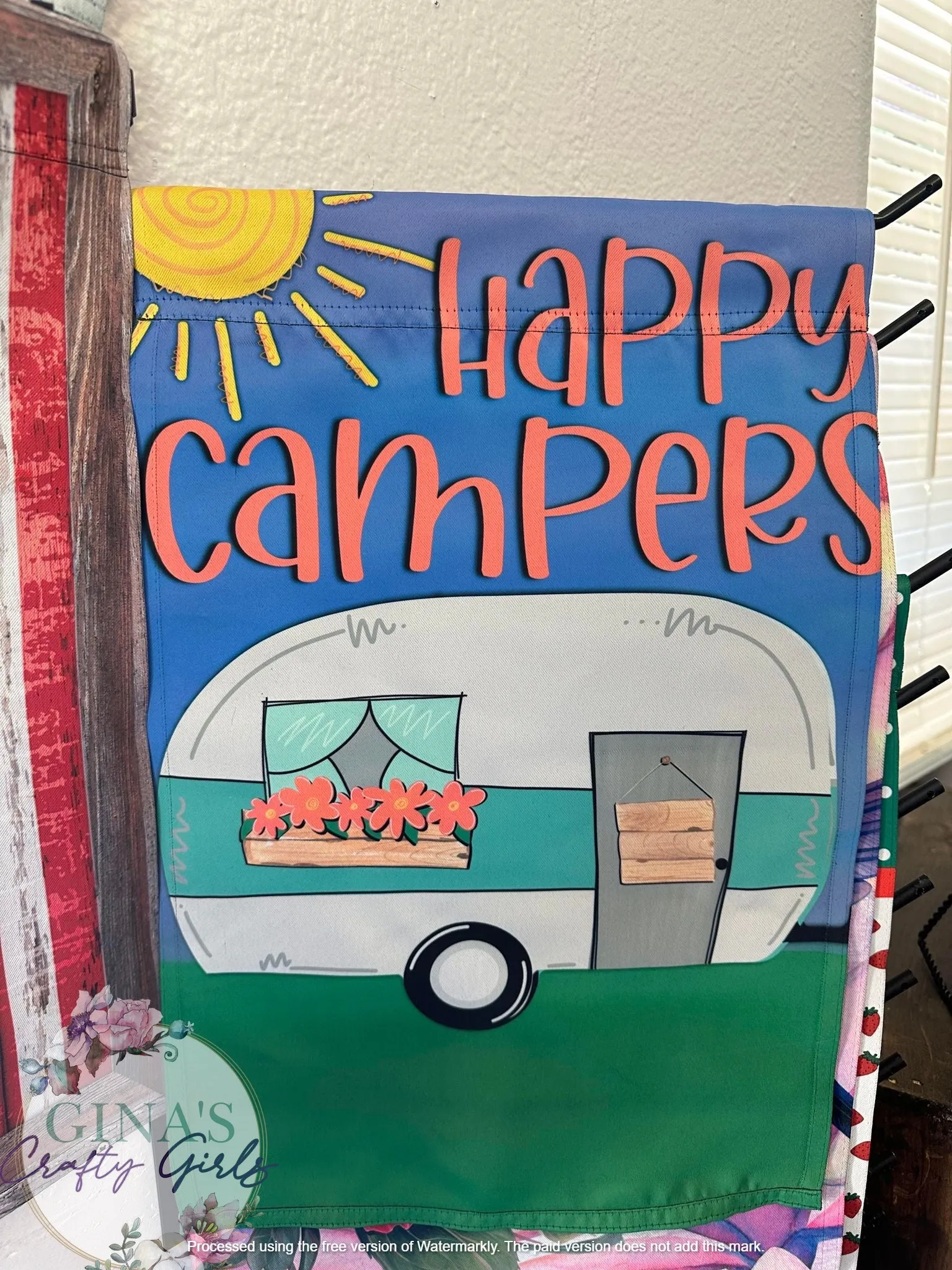 Happy Campers 12 x18 Double Sided Garden Flag