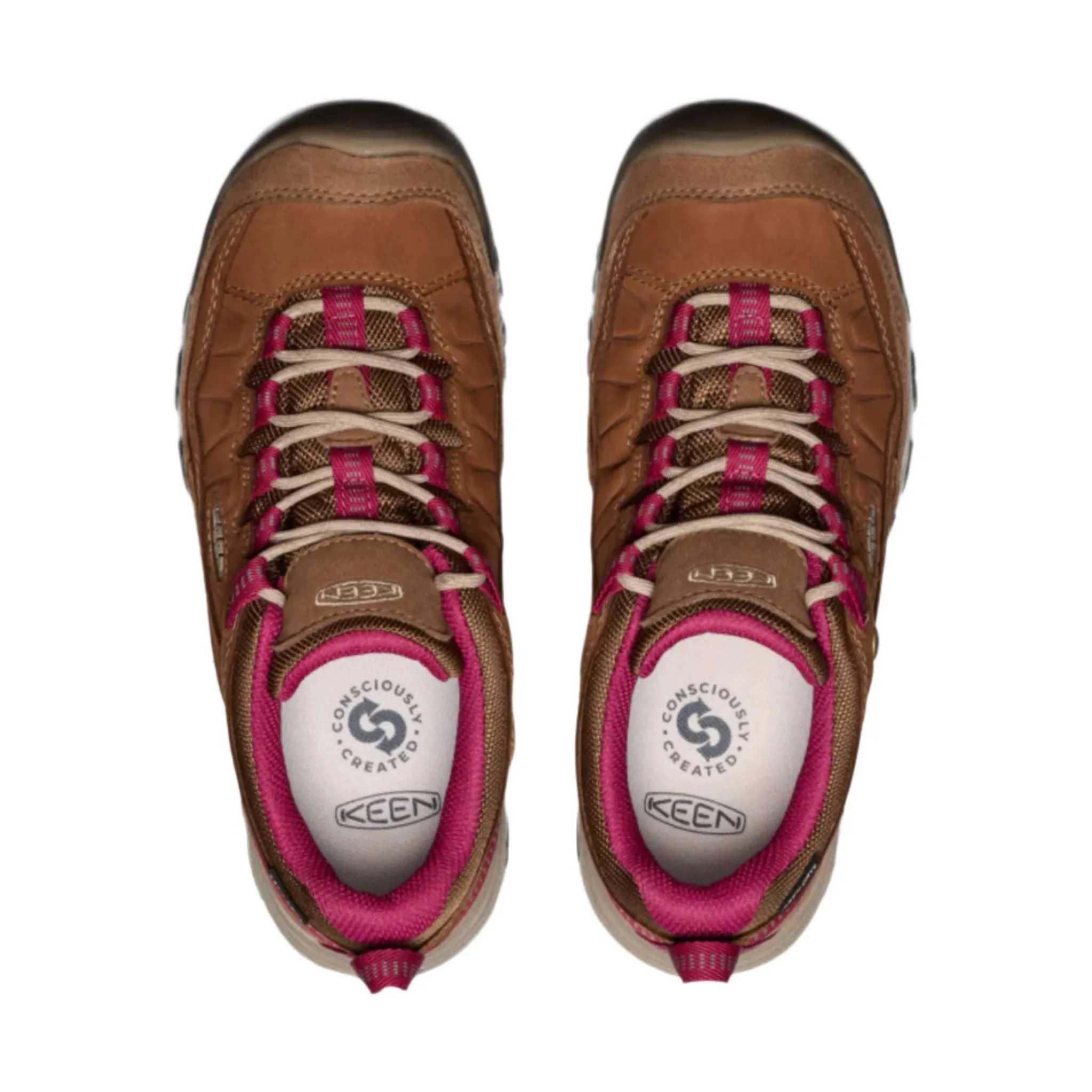 KEEN Women's Targhee IV Waterproof Hiking Shoe - Bison/Beaujolais