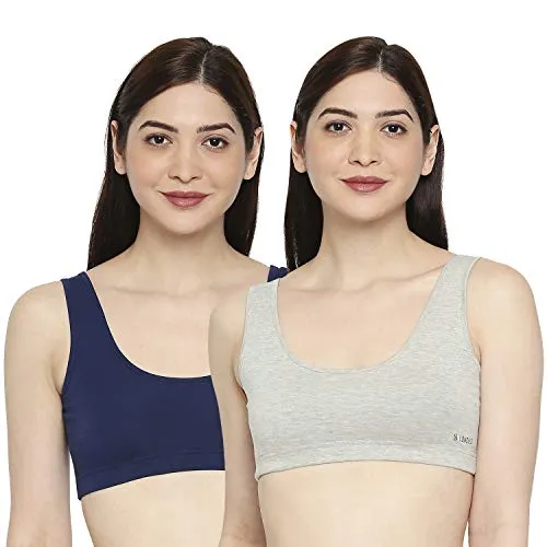 Longies Women Regular Fit Sports Bra (LGSBPO2003_XXLarge_Blue,Grey)