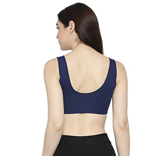 Longies Women Regular Fit Sports Bra (LGSBPO2003_XXLarge_Blue,Grey)