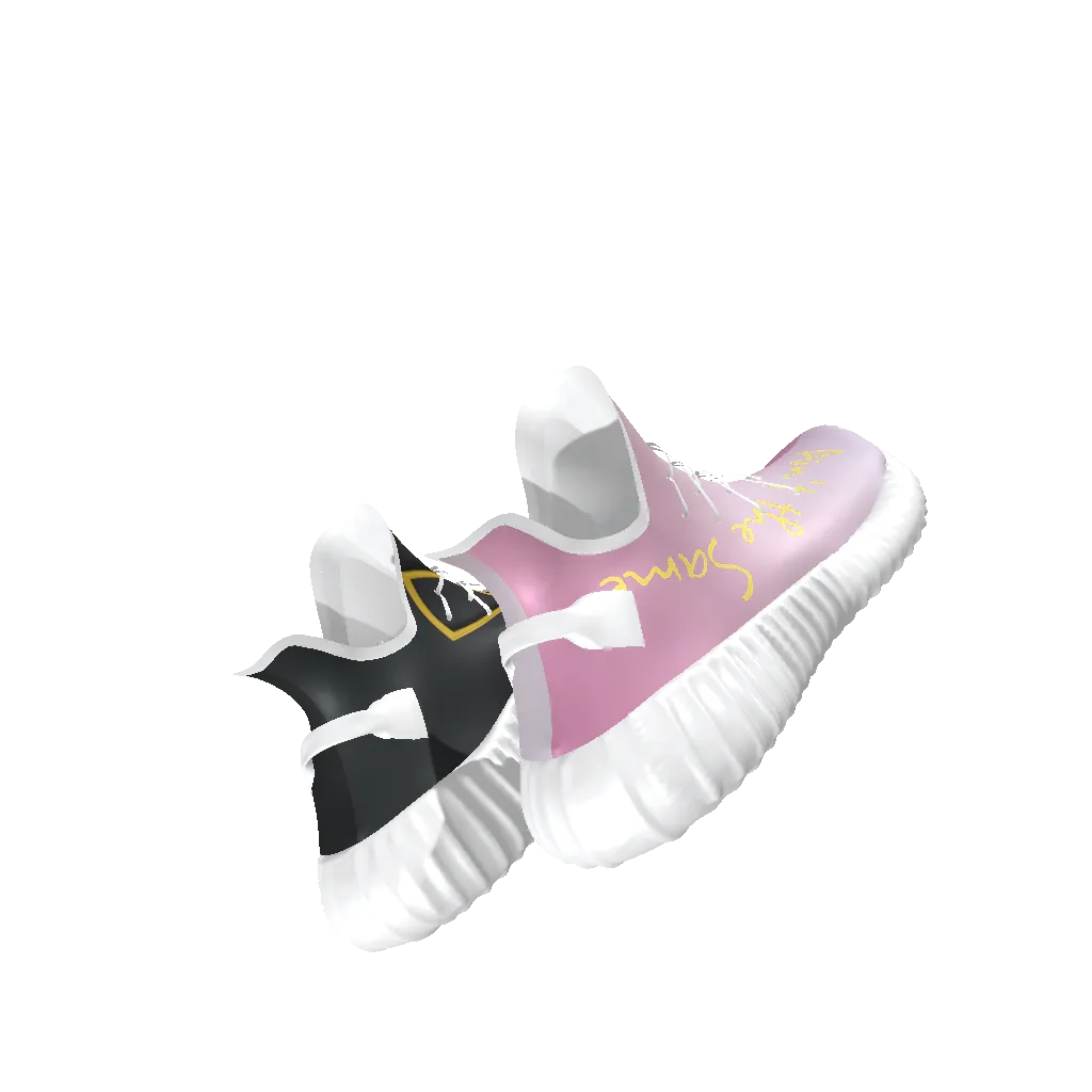 Pink Box Sneakers - All-Over Print Lace Up Knit Chunky Sneakers