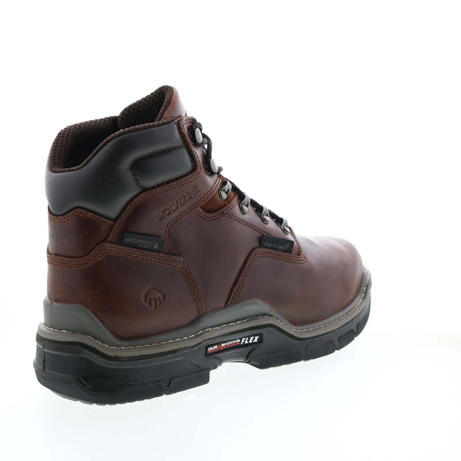Wolverine Raider Durashocks Waterproof Met-Guard Mens Brown Wide Work Boots