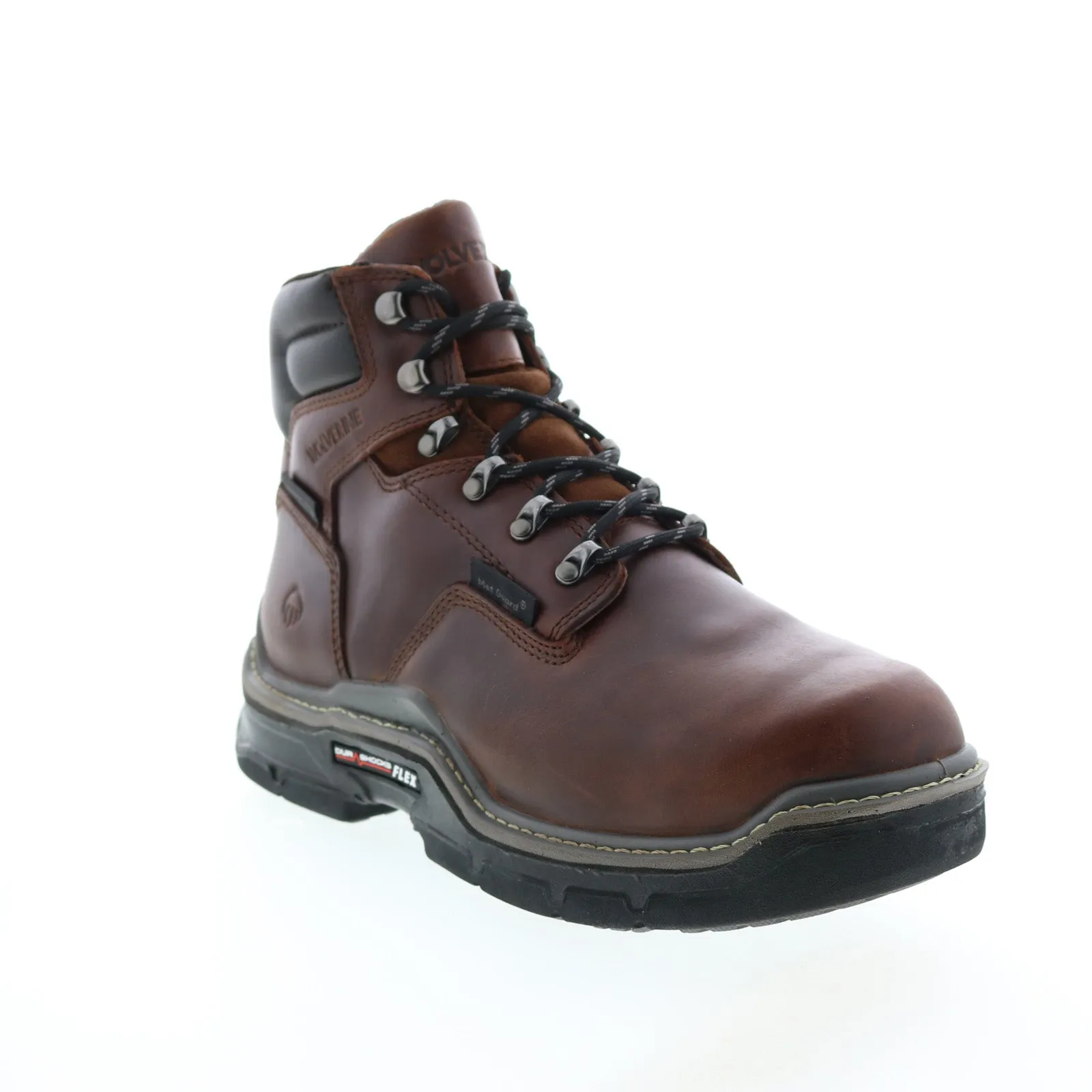 Wolverine Raider Durashocks Waterproof Met-Guard Mens Brown Wide Work Boots